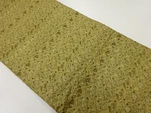 アンティーク　地紙に花模様織出し丸帯（材料）